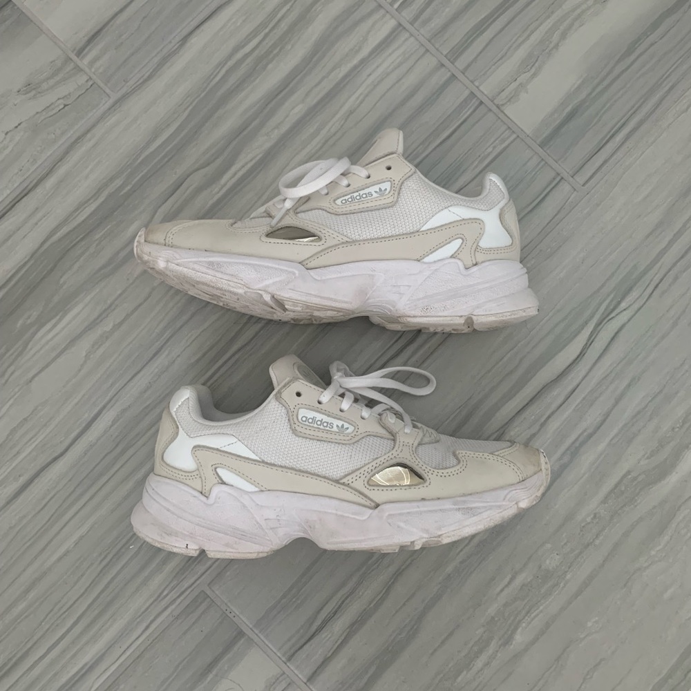 Adidas ‘Triple White’ Falcon Trainers